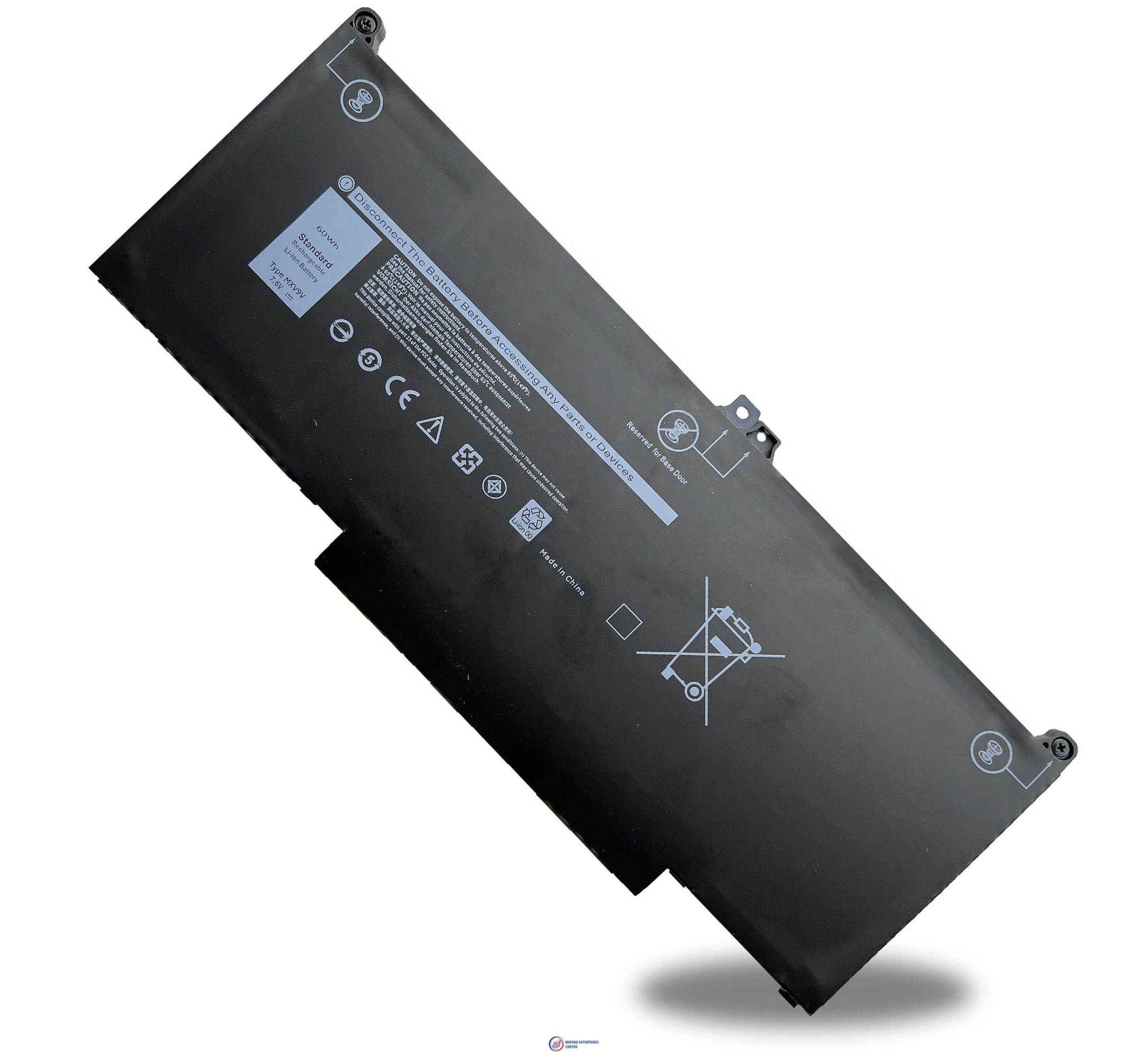 Batterie MXV9V 60Wh Pour Dell Latitude 5300/5310/7300/7400 – 7,6V, 6 Cellules – Rechargeable Li-ion – Compatible