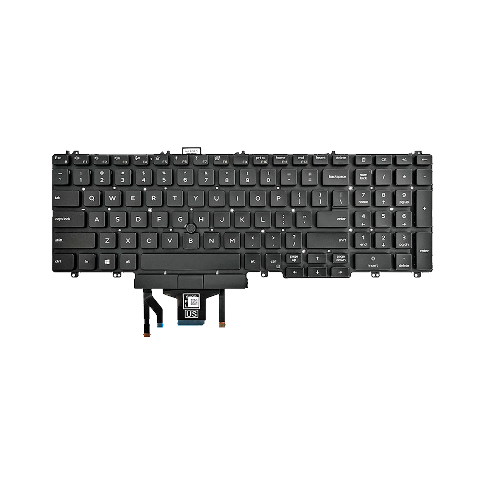 Non-Backlit QWERTY Keyboard For Dell Latitude 5500, 5501, 5510, 5511 – No Pointer, DJXM0